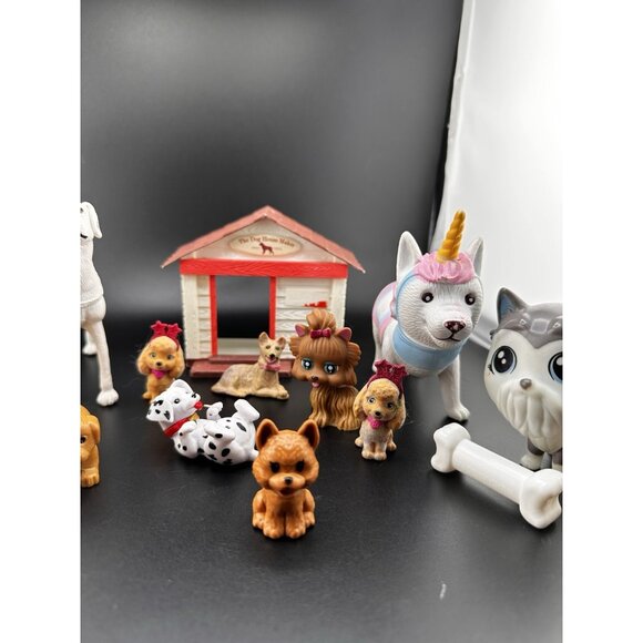 Vtg Modern Puppy In My Pocket Barbie Lot Of Dogs Dog Toys Figures Carrier - Picture 13 of 14